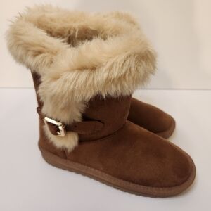 Faux Fur Lined Brown Boots